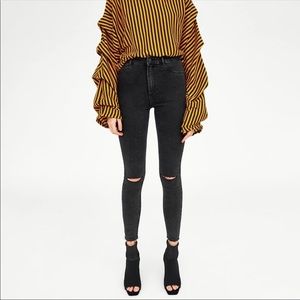 Zara hi-rise shaper black denim jeans